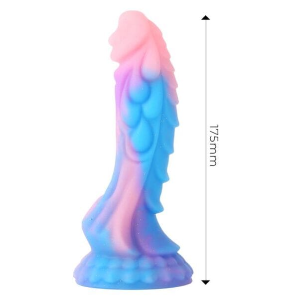 Dildo "Dragón" Luminiscente - Brilla en la Oscuridad - Textura Fantástica - 18 cm