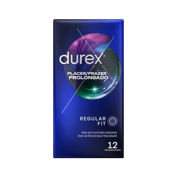 DUREX Placer Prolongado - Preservativos para Mayor Duración - 12 Unidades