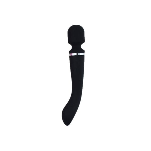 Masajeador 2 en 1 Clítoris y Cuerpo - Silicona Suave - Color Negro Intenso
