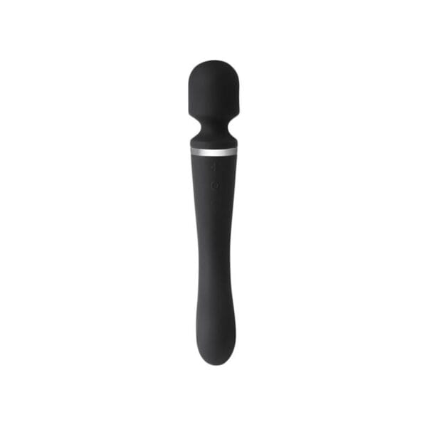 Masajeador 2 en 1 Clítoris y Cuerpo - Silicona Suave - Color Negro Intenso