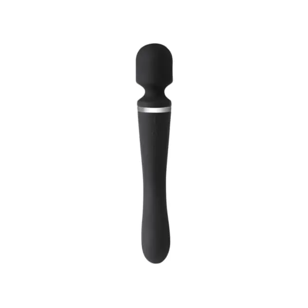 Masajeador 2 en 1 Clítoris y Cuerpo - Silicona Suave - Color Negro Intenso