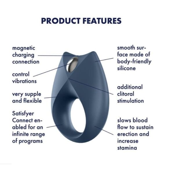 Satisfyer Royal One - Anillo Vibrador para Pene con Control por App - Color Azul