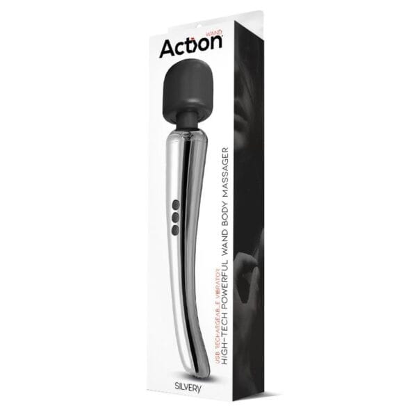 Silvery Wand Masajeador Clítoris y Cuerpo - High-Tech Inalámbrico USB - Potente Silicona Cromada