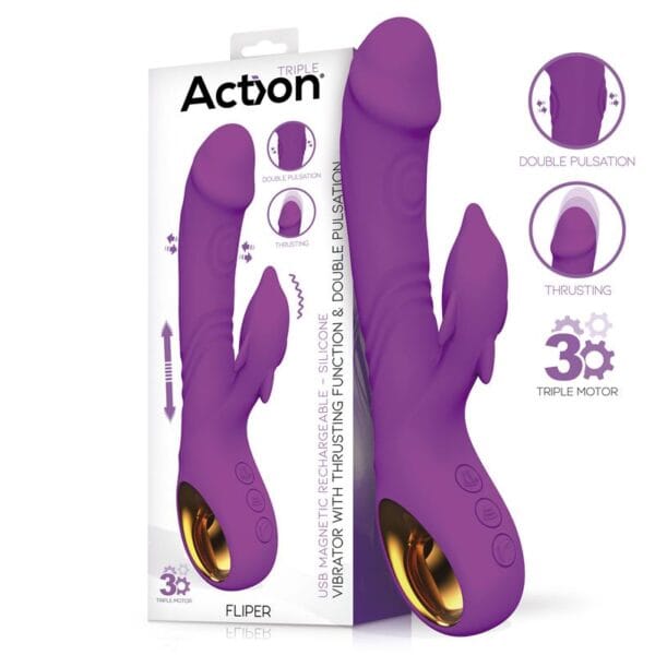 Fliper Vibrador Thrusting y Doble Pulsación - 3 Motores Potentes - Placer Intenso y Variado