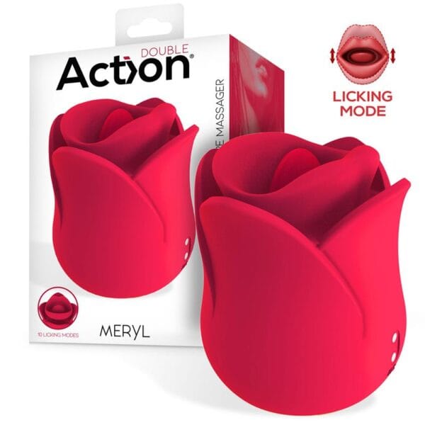 Meryl Estimulador Vibrador con Lengua - 2 Motores Potentes - Diseño de Rosa - Placer Intenso