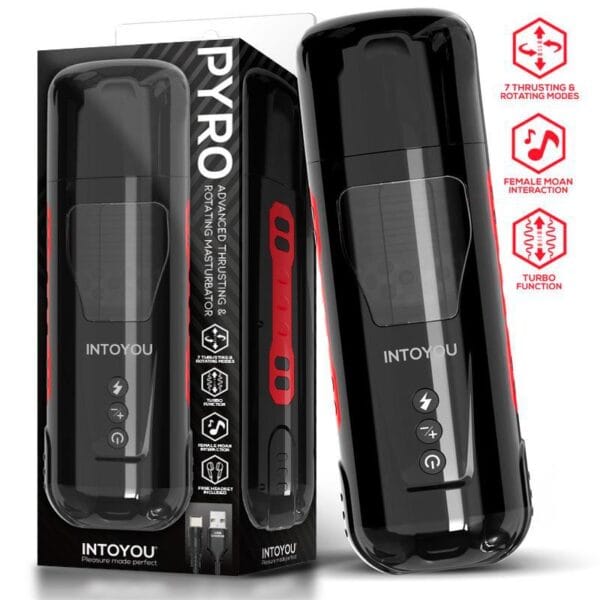 Pyro Masturbador Advanced con Thrusting, Rotación y Gemidos | Estimulación Total y Placer Ininterrumpido