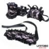Set 2 Piezas Antifaz y Esposas de Encaje | Lencería Erótica Sensual | Bondage Suave, Disfraces, Fiestas | Elegante y Cómodo