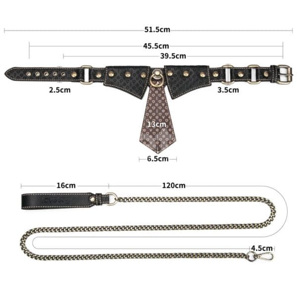 Rebellion Reign Collar con Cadena BDSM | Cuero Sintético Resistente | Juego de Sumisión y Dominación | Ajustable