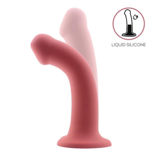 Dildo Bouncy de Silicona Líquida Hiper Flexible - 16.5 cm (6.5 Pulgadas) Talla S - Color Burdeos