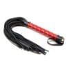 Flogger BDSM Patrón Diamante, Mango Metal Rojo 39cm | Azote Sensorial | Juego de Sumisión y Dominación | Alta Calidad