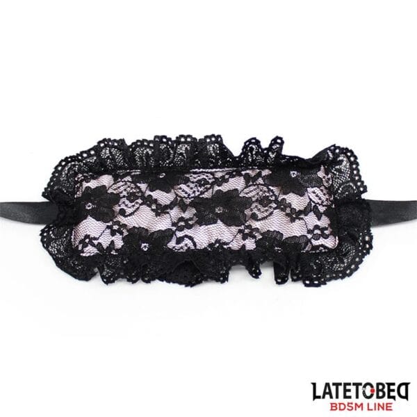 Set 2 Piezas Antifaz y Esposas de Encaje | Lencería Erótica Sensual | Bondage Suave, Disfraces, Fiestas | Elegante y Cómodo