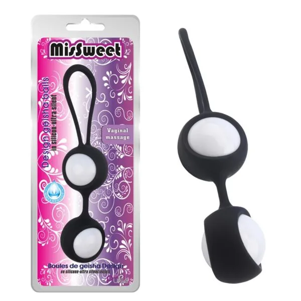 Bolas Geisha MisSweet 17.7 cm de Silicona Negra | Estimulación Intensa y Fortalecimiento Pélvico