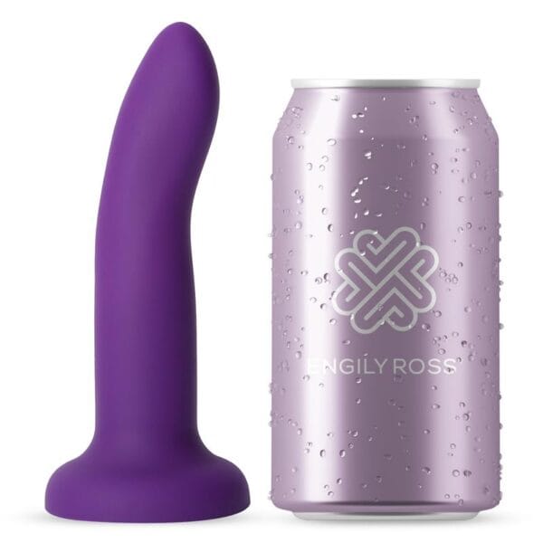 Dildo Cambia de Color Púrpura a Rosa - 14 cm Talla S - Silicona Suave - Experiencia Visual Única