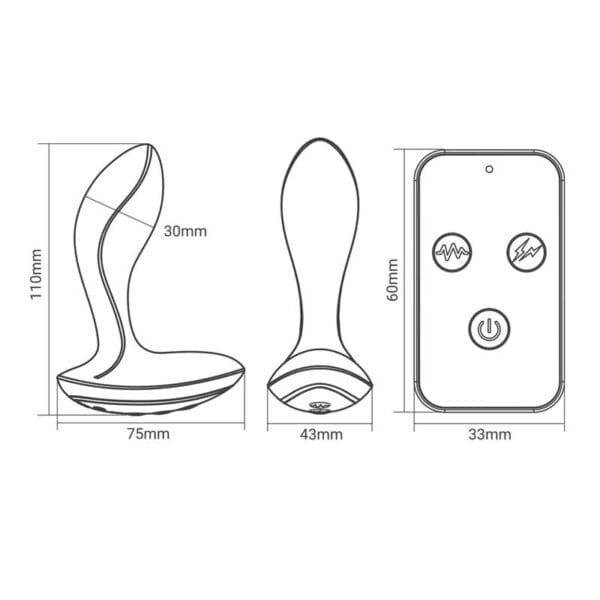 Masajeador Prostático con Electro Shock y Vibración | Control Remoto para Estimulación Avanzada