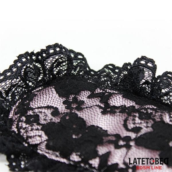 Set 2 Piezas Antifaz y Esposas de Encaje | Lencería Erótica Sensual | Bondage Suave, Disfraces, Fiestas | Elegante y Cómodo