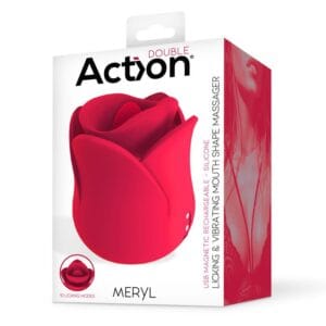 Meryl Estimulador Vibrador con Lengua - 2 Motores Potentes - Diseño de Rosa - Placer Intenso